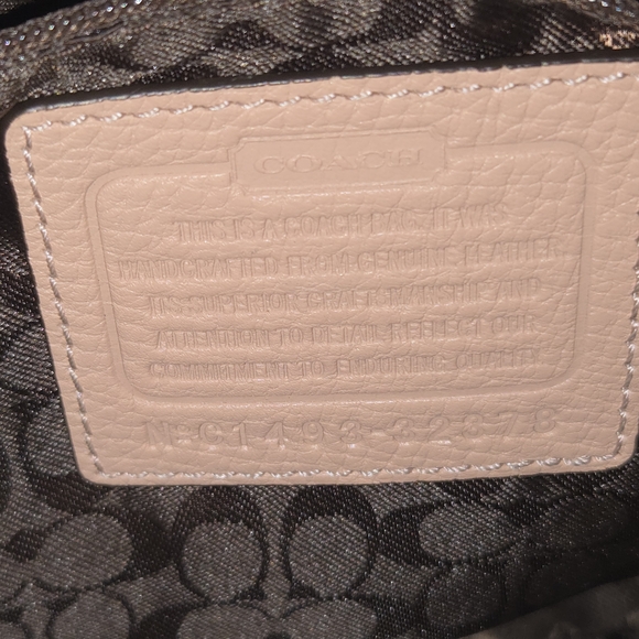 COACH Madison Caroline Peach/Nude Satchel Textured Leather Handbag Rare Retired - Picture 4 of 14